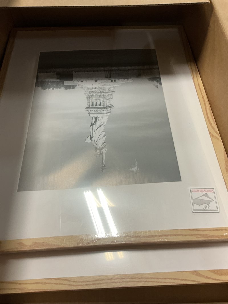 Condition photo showing Good Condition for enjoybasics 16x20 picture frame, display poster 11x14 with mat or 16 x 20 without mat, wall gallery photo frames, natural, 2 pack natural 16x20