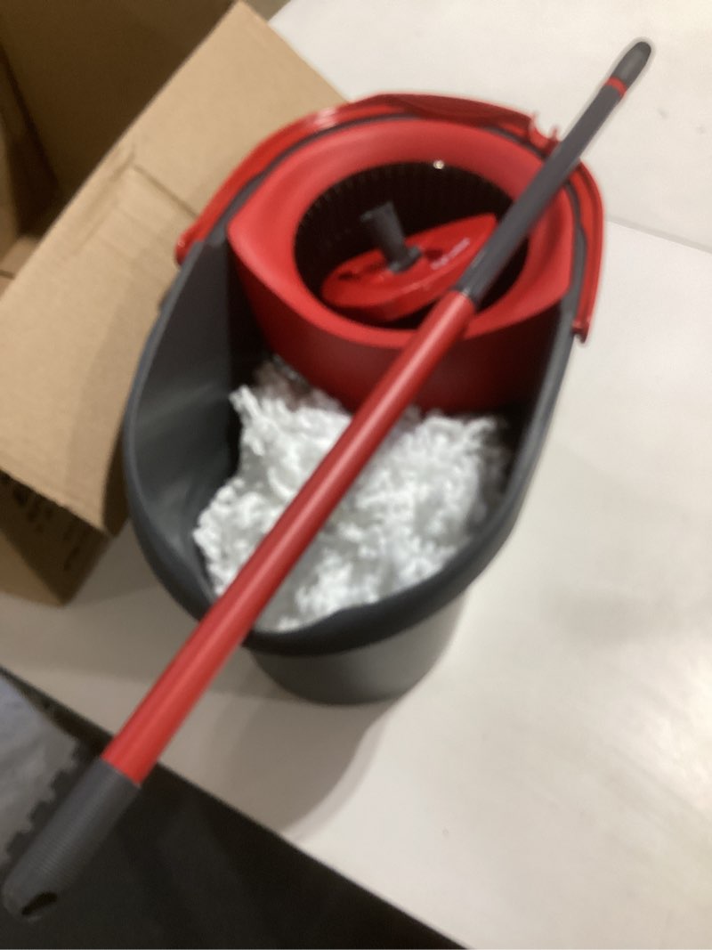 Condition photo showing Good Condition for o-cedar easywring microfiber spin mop, bucket floor cleaning system, red, gray, standard easywring spin mop & bucket