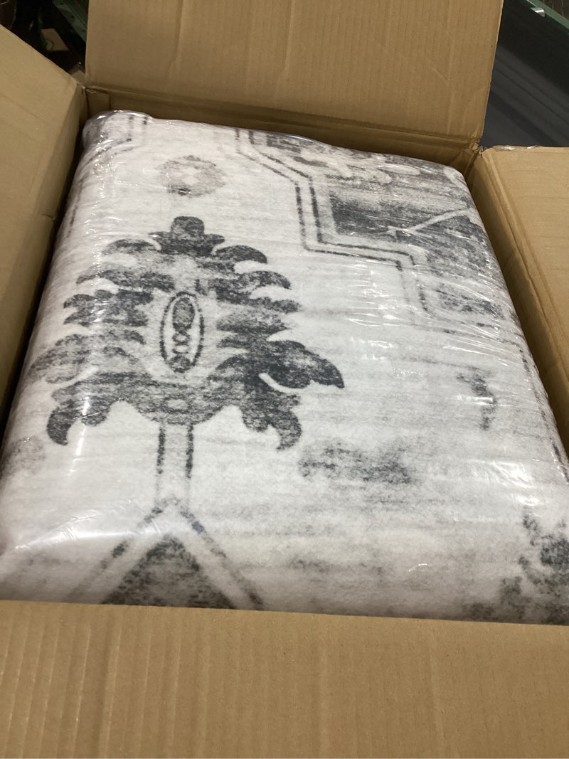 Condition photo showing Good Condition for area rugs 9x12 for living room,vintage boho aethestic distressed design, non-slip backing low-pile washable soft printed rug for bedroom dining room nursery farmhouse (dark&gray, 9x12)