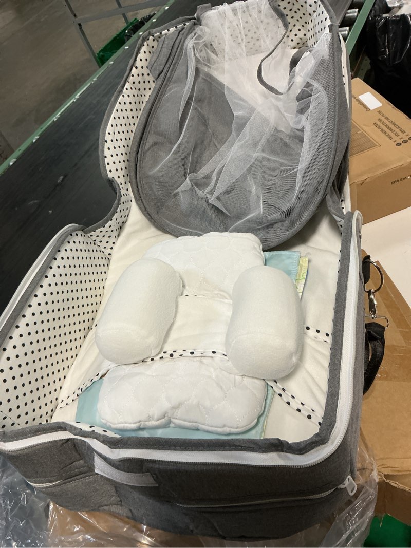 Condition photo showing Good Condition for omzer baby travel bassinet portable bassinets - foldable baby co-sleeping bed lightweight travel pod infant travel bed with 2-1 mosquito & canopy grey