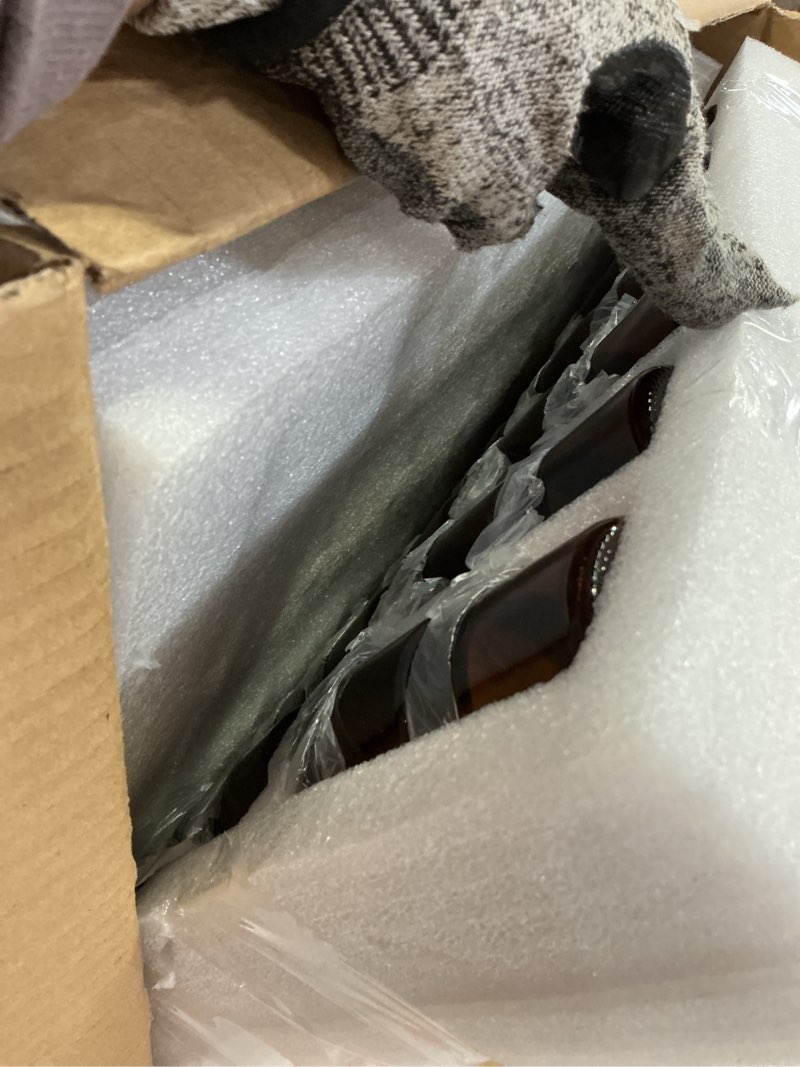 Condition photo showing Good Condition for Layhit 90 Pcs 2 oz Glass Jars with Lids Bulk, Small Jars Containers Travel Storage Jar with Inner Liners Labels for Candle Scrubs, Lotions, Cream, Lip Balm (Amber,Black Lid) Amber, Black 90