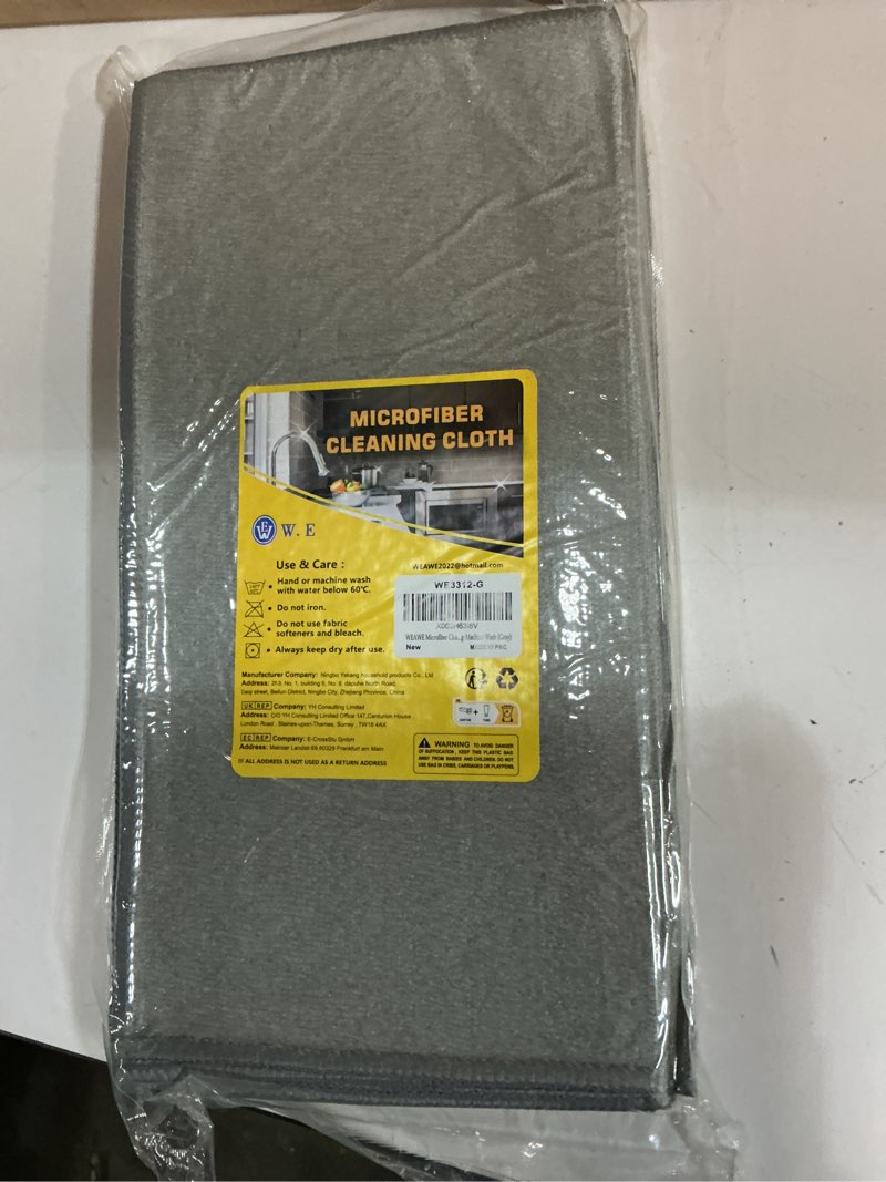 Condition photo showing New/Like New for gray microfiber cleaning cloth 13"x13", ultra soft absorbent microfiber cleaning rags for housekeeping cleaning supplies, lint free reusable cleaning cloths for house washable, pack of 12 12-pack (13"x13"? gray