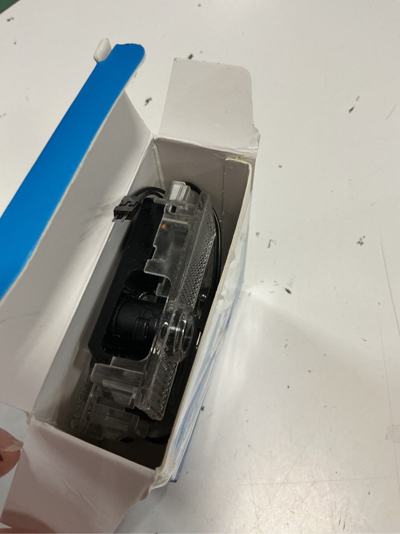 Condition photo showing As Is for car welcome lights, 4-pack high-definition led door lights, compatible with bmw 1/2/3/4/5/6/7 series, and suitable for x1/x2/x3/x4/x5/x6/x7/m/z/gt models