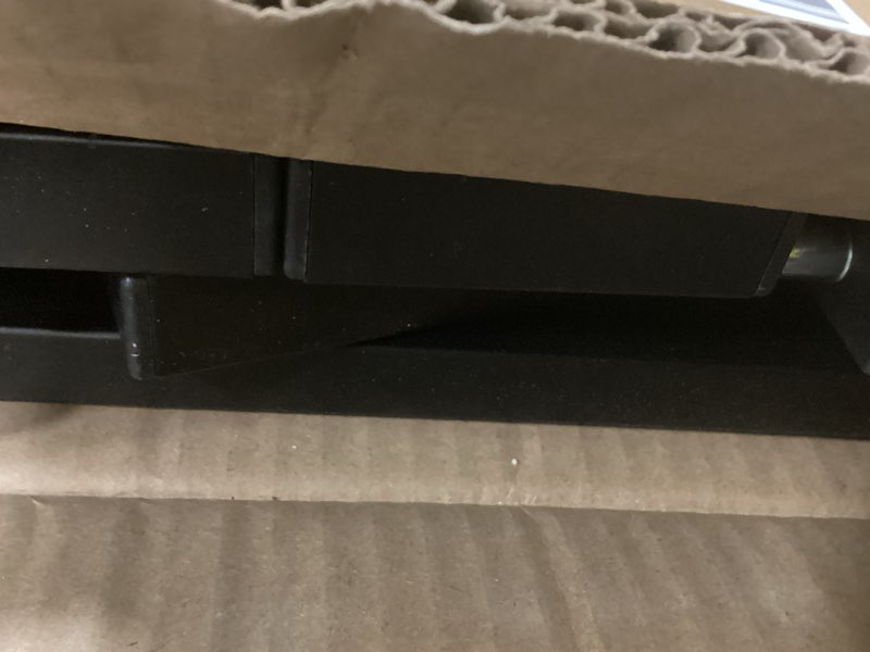 Condition photo showing As Is for BABELIO 36" Tall Baby Gate, PressGuard P7, 29-55" Auto Close Pressure Mounted Dog Gate for Doorways & Hallway, Basics Easy Walk Thru Pet Gate, Extra Wide Metal Child Gate, Black Black 36"Tall 29"-55" Wide