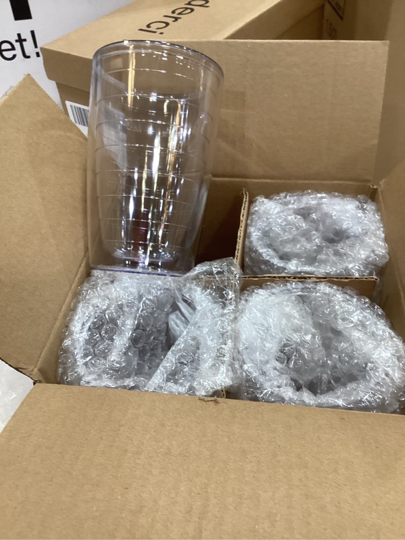 Condition photo showing Good Condition for 12oz insulated tumblers plastic - great for iced coffee & hot drinks, 4 pack clear double wall insulated drinking glasses cups, bpa-free, reusable cups, camping, travel, kitchen, party 12oz 4pack