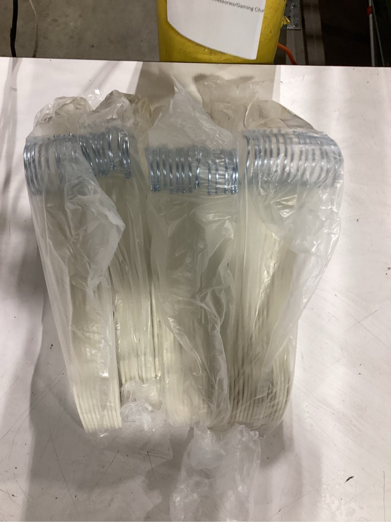 Condition photo showing Good Condition for zober velvet hangers 50 pack - ivory for coats, pants & dress clothes - non slip w/ 360 degree swivel, holds up to 10 lbs - strong felt hangers for clothing ivory 50 pack