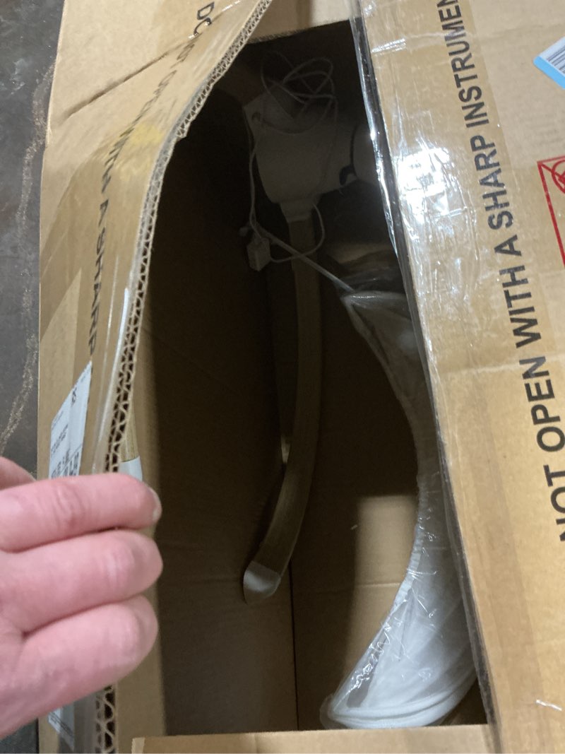 Condition photo showing As Is for Baby Swing for Infants, Portable Electric Baby Swings with Bluetooth, 5 Swing Speed, 10 Lullabies, 5-Point Harness, Remote Control & Touch Panel - Infant Swing for Indoor & Outdoor Use, Wood Grain