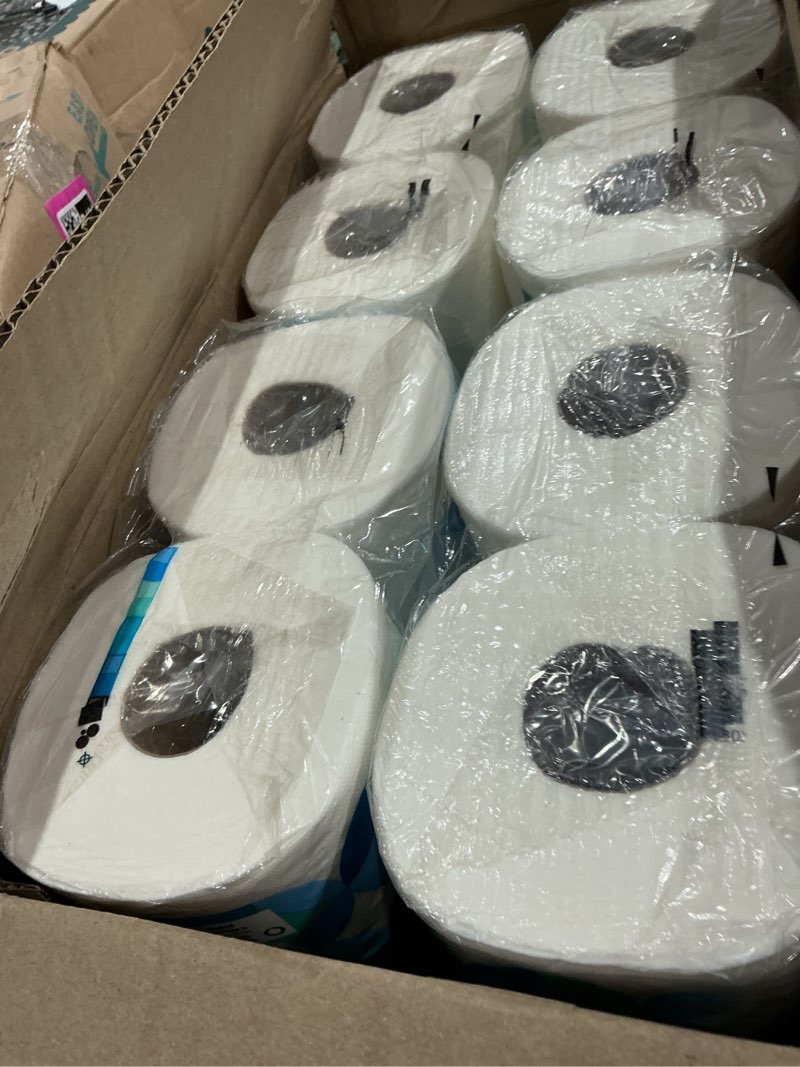 Condition photo showing New/Like New for amazon brand - presto! 2-ply ultra-soft toilet paper, 24 family mega rolls = 120 regular rolls, 6 count (pack of 4), unscented 313 sheet (pack of 24)