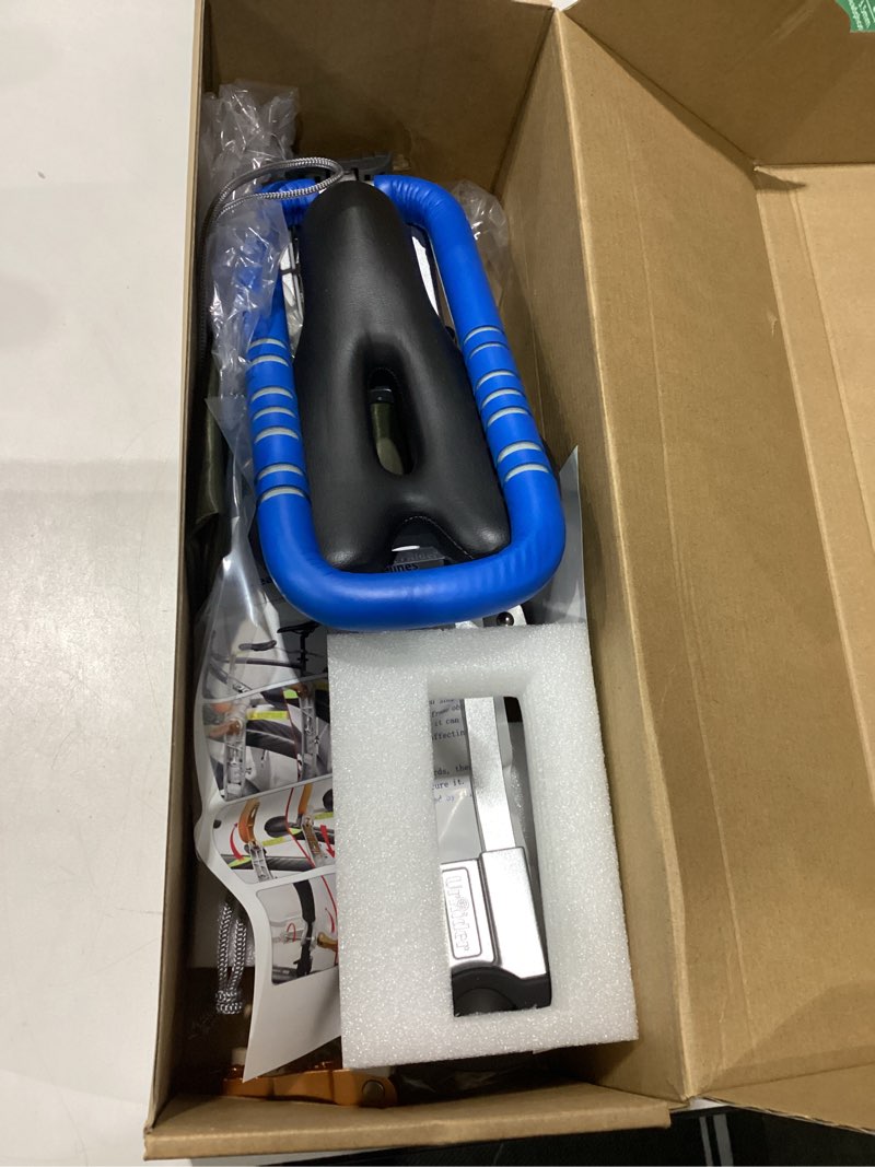 Condition photo showing As Is for used may miss pieces child bike seat, front mount kids bike seat,fit mountain bikes, cruiser bikes, folding bikes, ultra light,portable, tool-free, quick-release,toddler bike seat for 2-6 years(up to 60lbs) blue-017