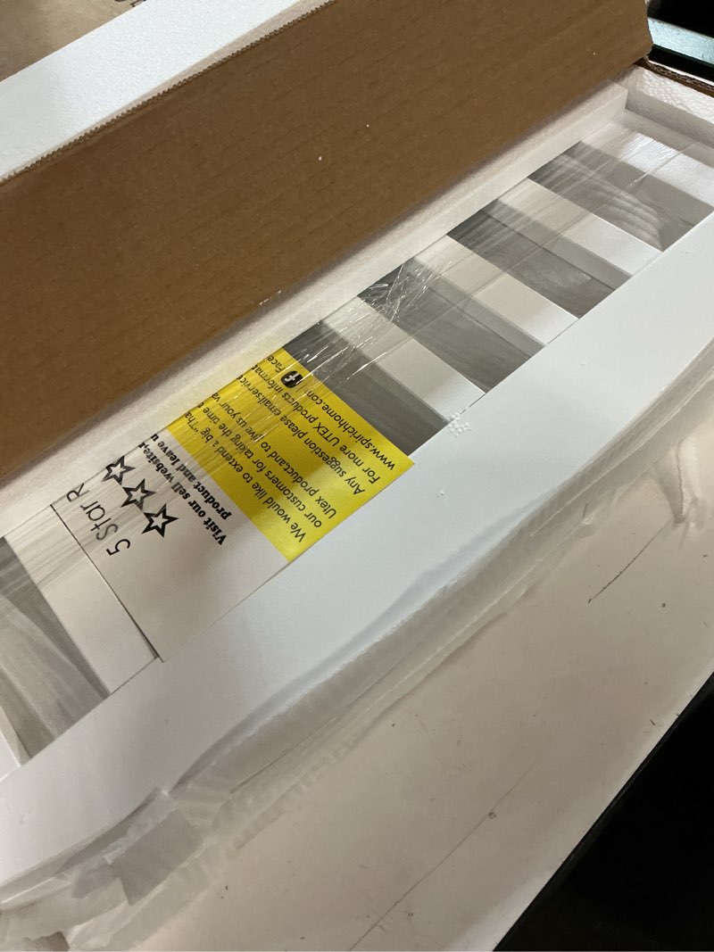 Condition photo showing New/Like New for PAWLAND Wooden Freestanding Foldable Pet Gate for Dogs, 24 inch 4 Panels Step Over Fence, Dog Gate for The House, Doorway, Stairs, Extra Wide (White, 24" Height-4 Panels) White 24" Height-4 Panel