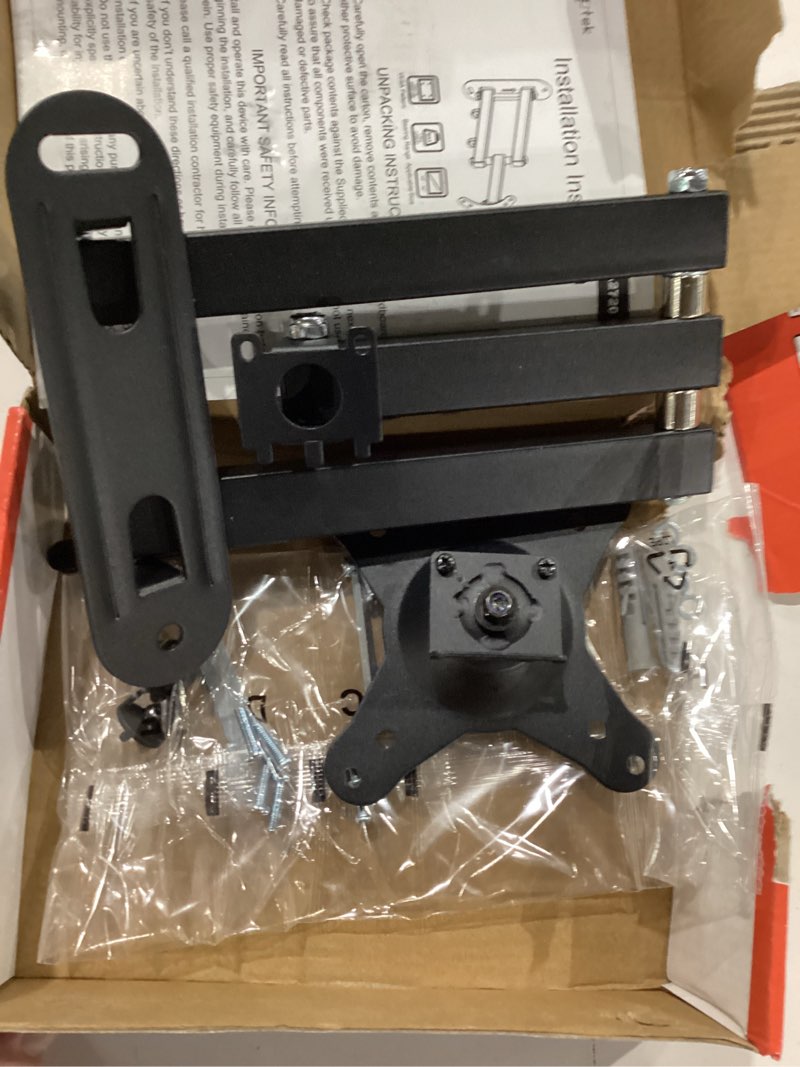 Condition photo showing New/Like New for suptek tv wall mount swivel tilt rotation full motion adjustable articulating for most 15-32 inch led, lcd monitor wall mount vesa 75,100 (ma2720) 15-32”-1pc black
