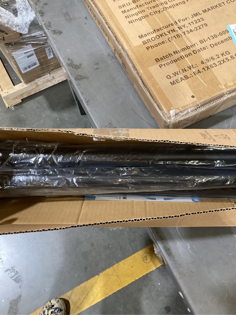 Condition photo showing Good Condition for tension curtain rod 51-165in(4.25-13.75ft), extra long outdoor curtain rod no drilling for window or bathroom patio, adjustable spring shower rod, easy to install never rust, rod diameter 1.26in-black