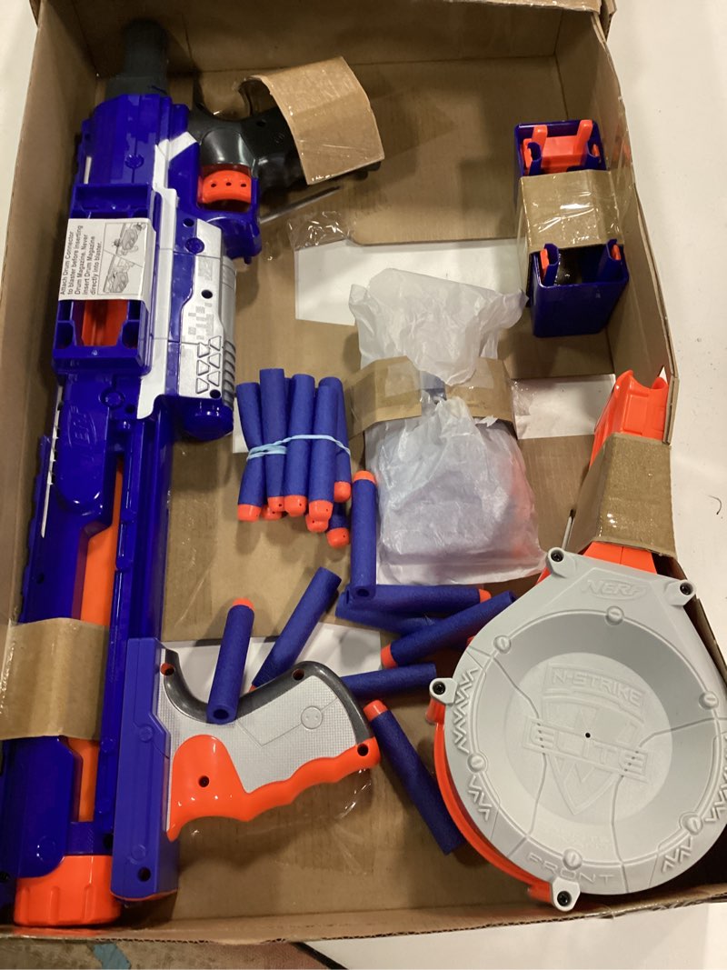 Condition photo showing As Is for NERF Rampage N-Strike Elite Toy Blaster with 25 Dart Drum Slam Fire for Kids, Teens, & Adults (Amazon Exclusive)