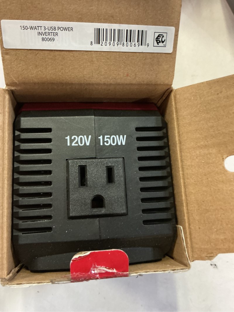 Condition photo showing Good Condition for hyper tough 20v power inverter 150-watt  3-usb ports  new