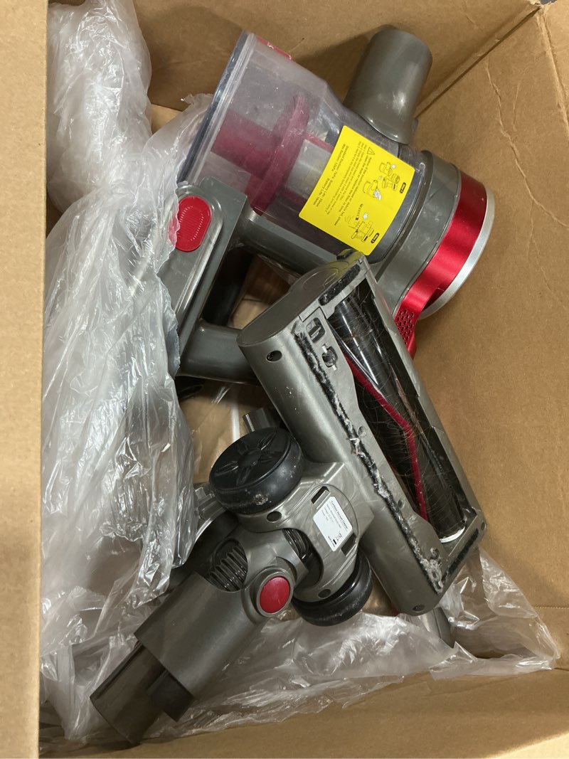 Condition photo showing As Is for Cordless Vacuum Cleaner,Vacuum Cleaners for Home with Super Suction,Lightweight Stick Vacuum with 35 Mins Runtime,Rechargeable Cordless Vacuum for Carpet, Tile, Pet Hair, Hardwood Floors(Dark Red)