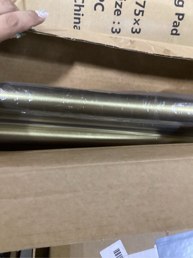 Condition photo showing Good Condition for blasthome® non-adjustable luxury extra long curtain rod, 1 ¼” rod set, 13 foot fixed length (three rods connect for a seamless look), brushed gold single rod brushed gold 13 foot