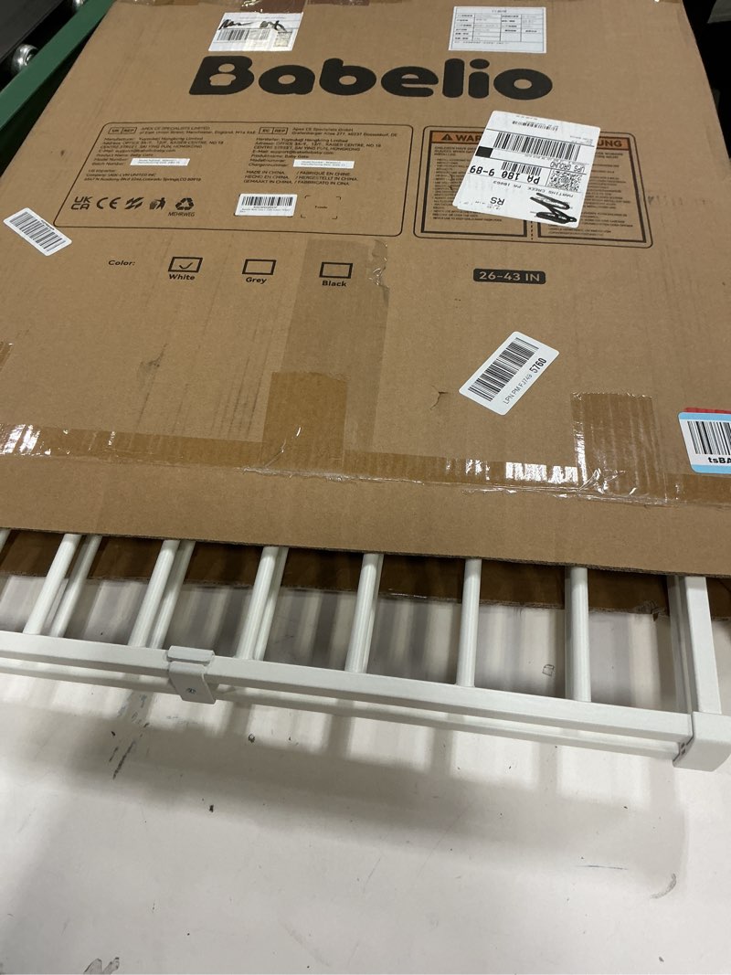 Condition photo showing As Is for Babelio Baby Gate for Stairs, Kitchen & Doorways, 26-43" W 28" H No Bottom Bar| Easy Installation| O