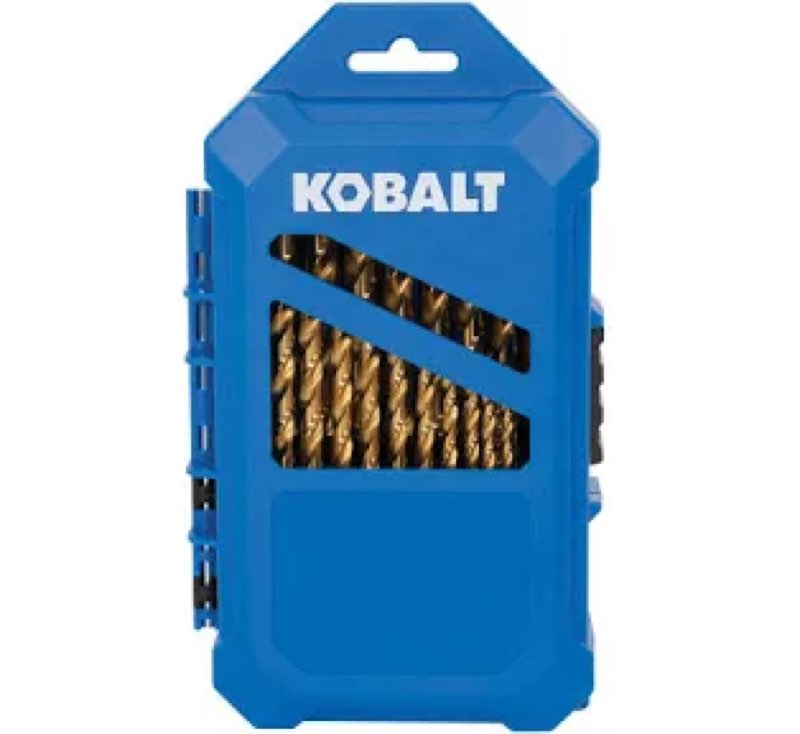 kobalt 29 -piece x titanium coated hss jobber length twist drill bit set