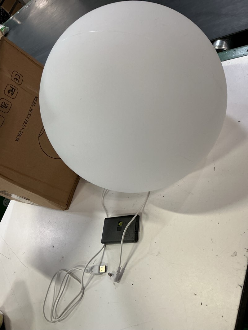 Condition photo showing Good Condition for mr.go 12-inch rechargeable led ball light, rgb color-changing globe orb lamp w/remote, home kids room bedroom bar table patio pool party dimmable sphere nightlight relax mood lighting decoration ball 12"