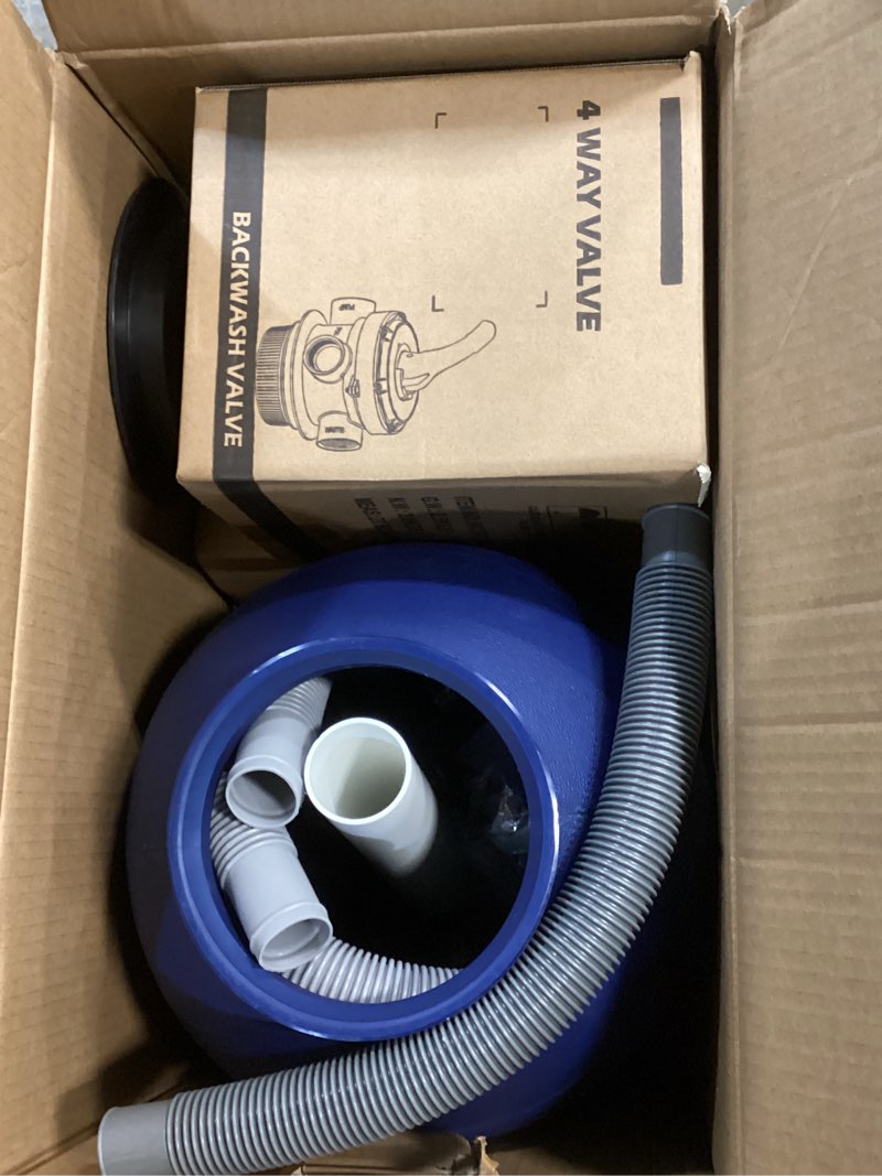 Condition photo showing Good Condition for swimline hydrotools complete sand filter system, 12" tank - for above-ground pools up to 8,000 gallons, single speed pump, 0.3 thp, 1,980 gph, 4-way multi-port valve, 42 lb capacity single speed pump 12 inch (up to 8000 gal)