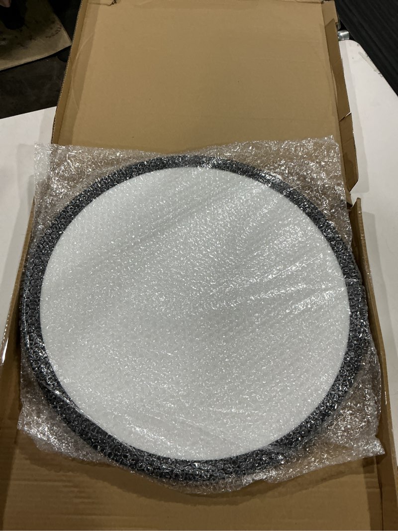 Condition photo showing Good Condition for 20 inch dimmable 50w 5200m led flush mount ceiling light large ceiling light fixture,5 color temperature selectable,ultra thin flat ceiling lamp for kitchen, bedroom, living room (black, 1pack) black 20inch-1pack