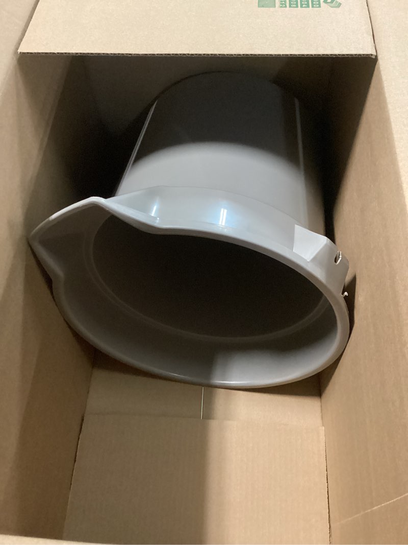 Condition photo showing As Is for winco heavy-duty plastic bucket/utility pail with pour spout, 10 quarts, gray