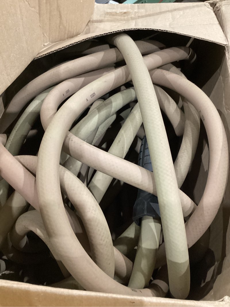Condition photo showing As Is for garden hose 100 ft, non-expanding water hose, ultra-light & flexible, burst-resistant, kink-free, high-pressure garden hose all-weather use for lawns, gardens, and outdoor cleaning non-expanding 100 ft