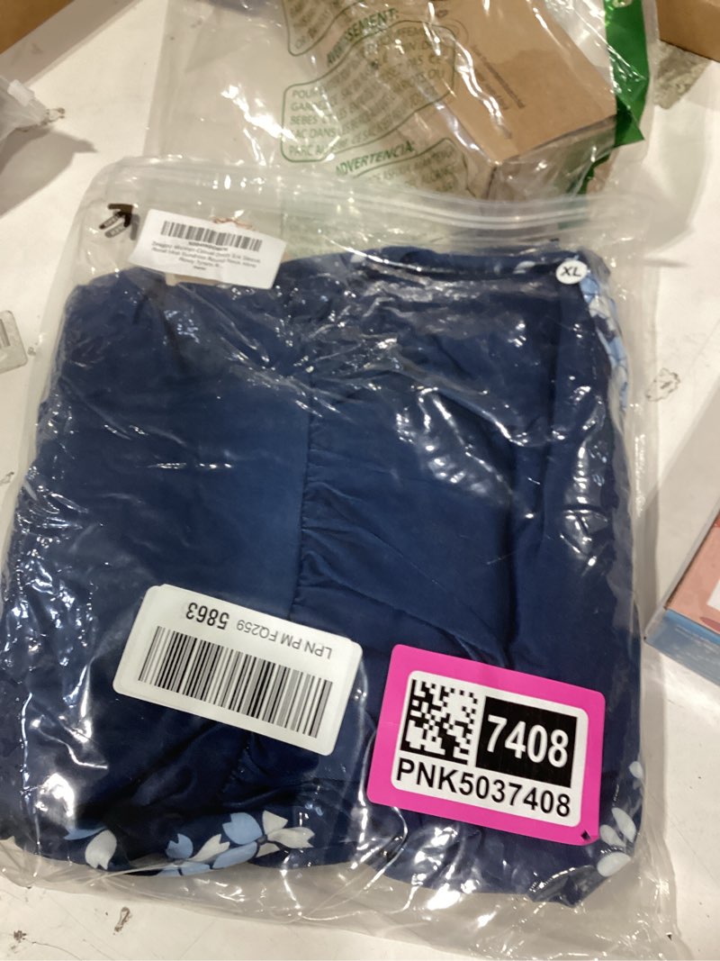 Condition photo showing New/Like New for zeagoo 3/4 sleeve women's dress casual flowy a-line midi tshirt dresses with pockets crewneck vocation boho beach sundress blue flower x-large