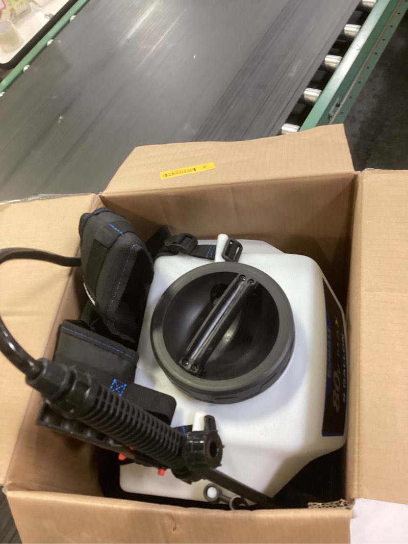 Condition photo showing Good Condition for kobalt 4-gallon 80-volt max battery operated plastic backpack sprayer battery and charger not included