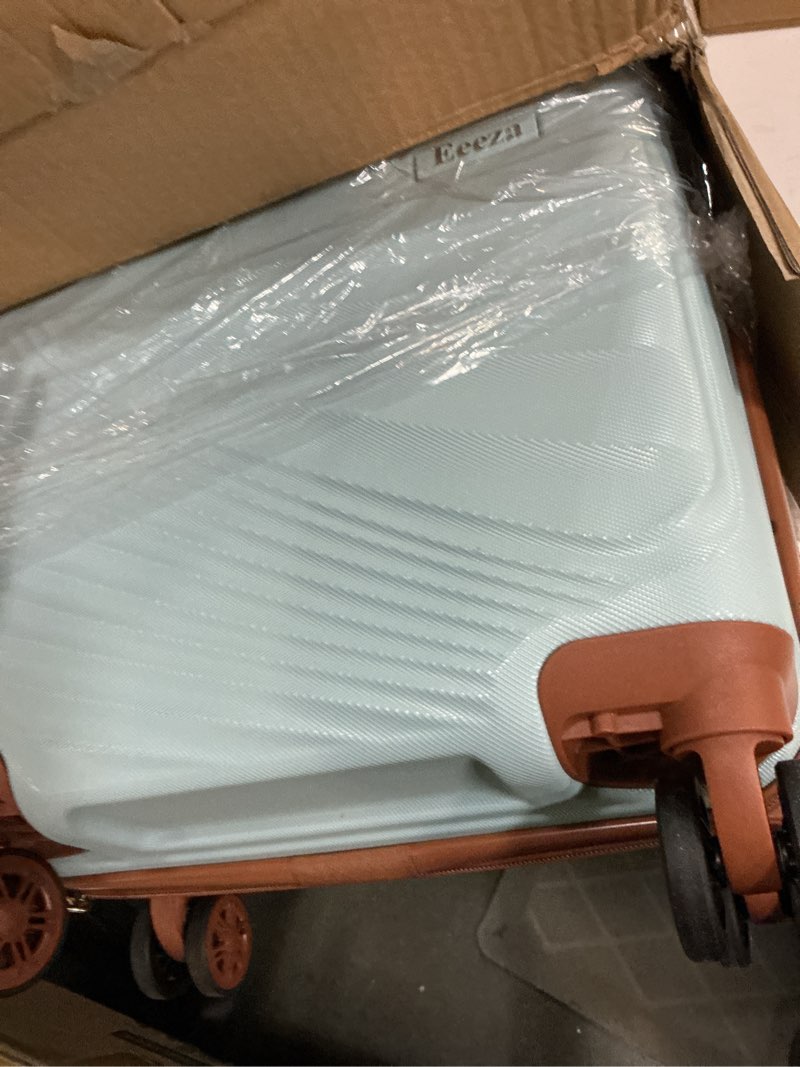 Condition photo showing Good Condition for carry on luggage set 22x14x9 airline approved luggage sets 3 piece,suitcases with wheels,abs hard case luggage with tsa lock spinner wheels(20 inch,bp/tb) sky blue