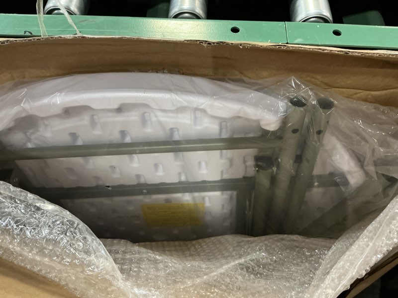 Condition photo showing Good Condition for 32" Round Folding Table, Portable Bar Height Folding Table with Detachable Legs, Round Foldable Table with HDPE Top for Standing Parties, Balcony, Event, Indoor Outdoor Use (White, 1 Pack) White 1