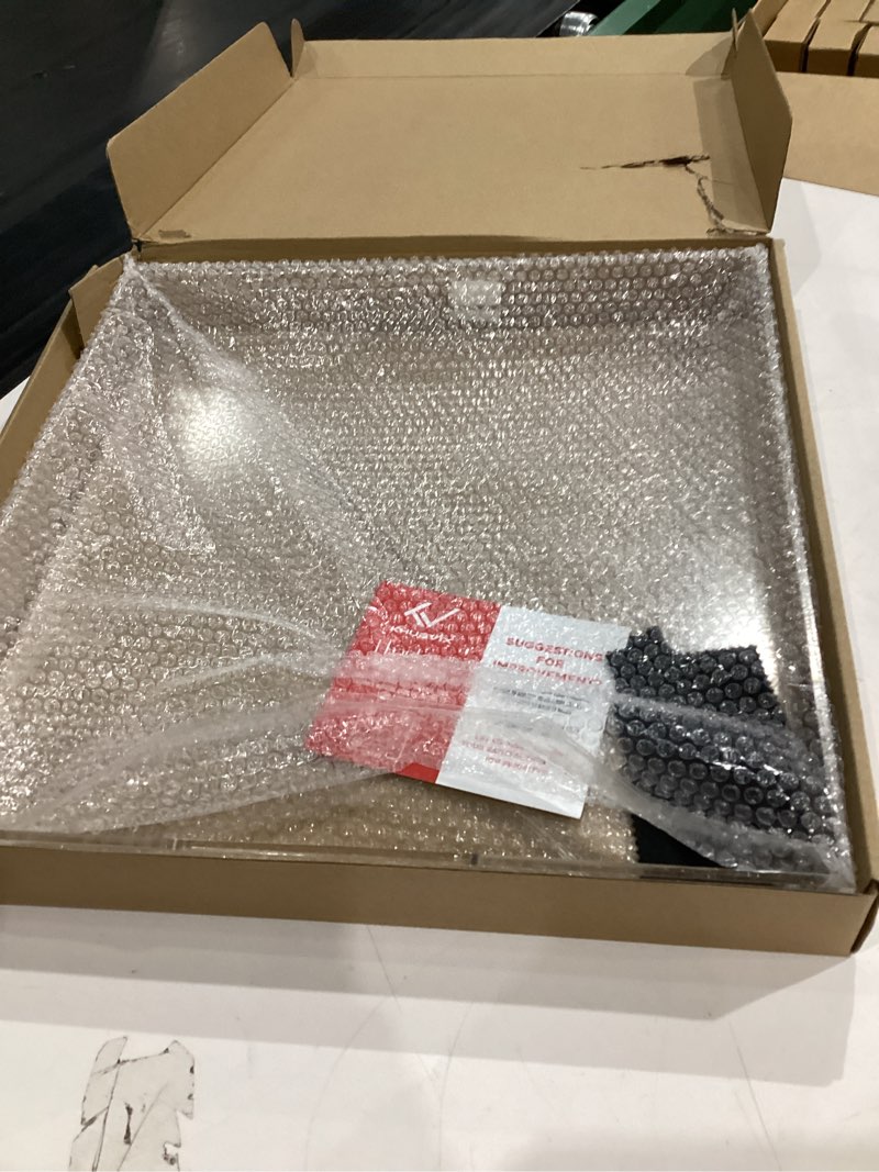 Condition photo showing Good Condition for Acrylic Tray 15x15 with Cut Handles - Spill Proof Decorative Tray is an Ideal Countertop Organizer for Living Rooms, Ottoman Coffee Tables, Offices, Kitchens & Serving Guests Transparent 15" x 15" x 2"