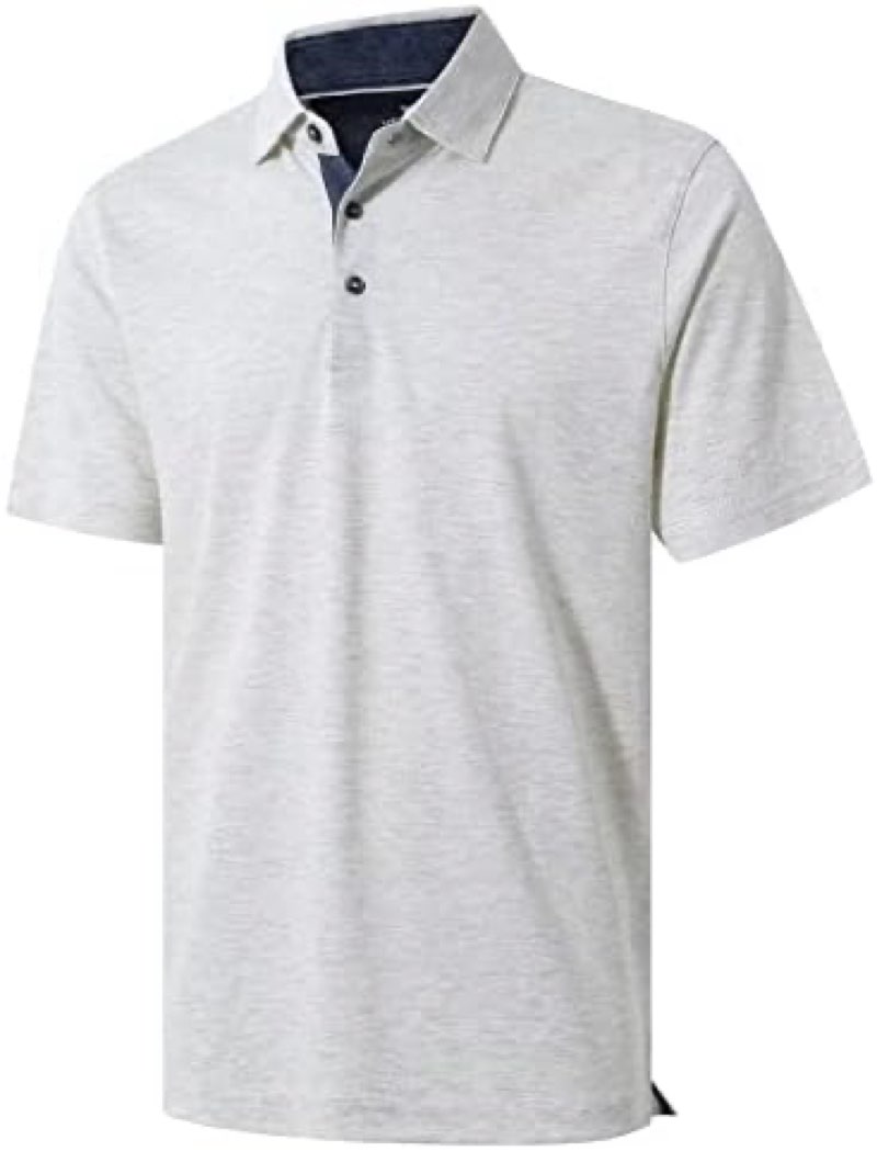 VBPS006 COTTON FLEX POLO GREIGE HEATHER XL