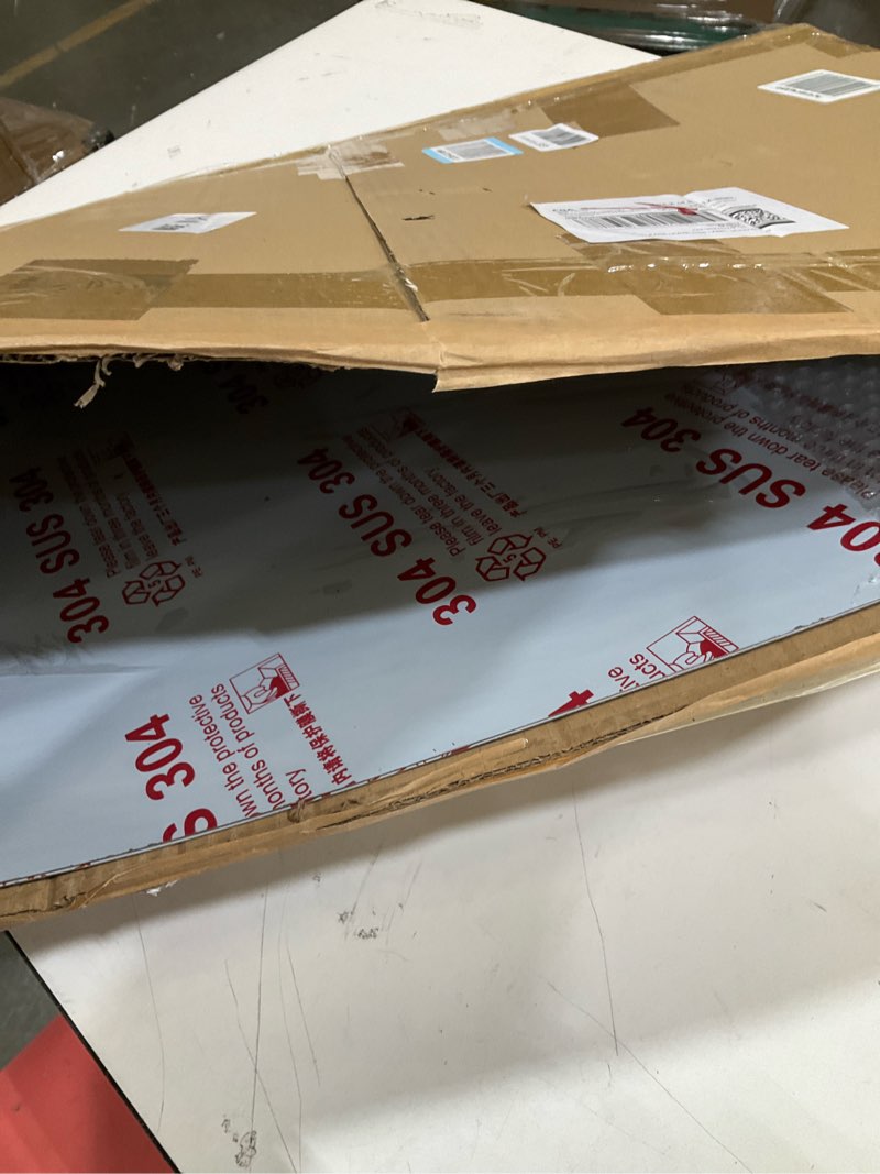 Condition photo showing Good Condition for pelopy 24 by 36 inch reversible stainless steel backsplash metal backsplash kitchen stove behind metal sheet panels with 4 pre drilled holes and screws for wall protector(2 packs)