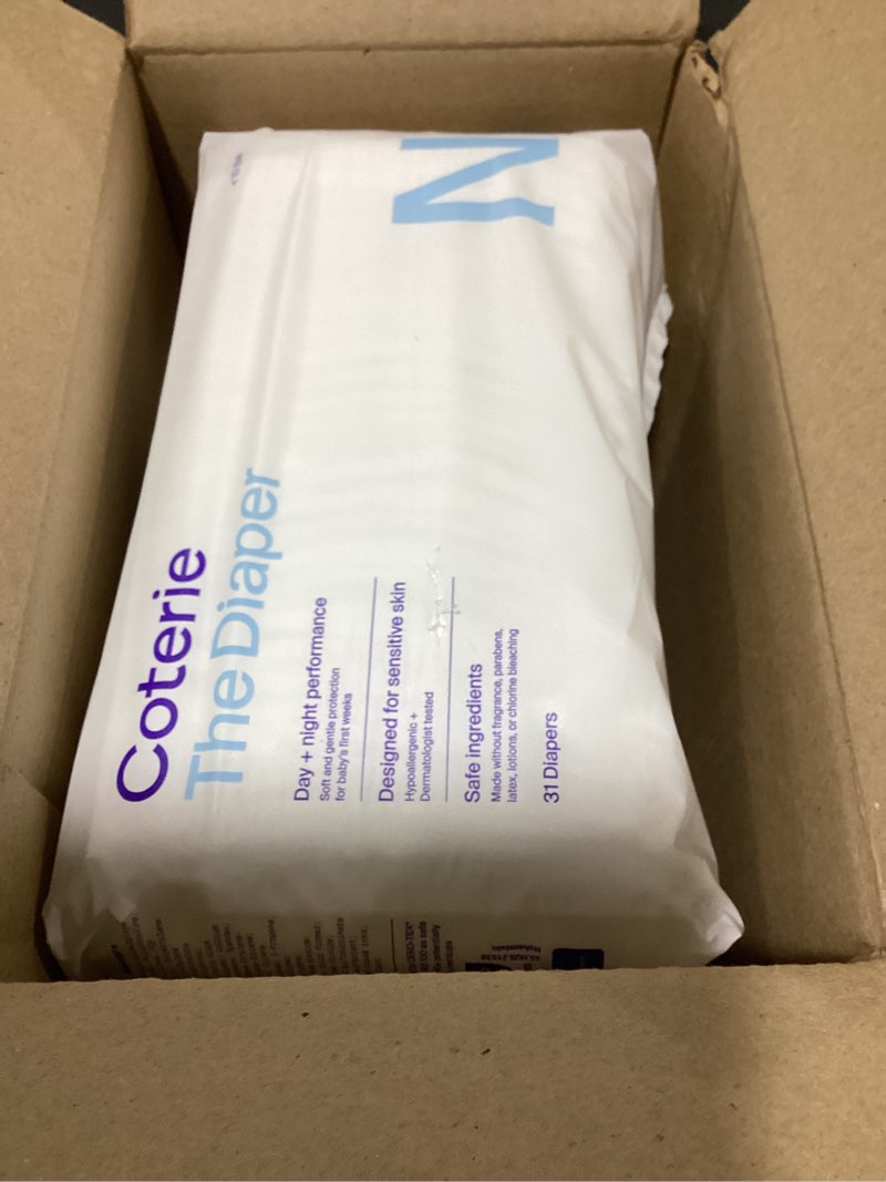 Condition photo showing New/Like New for (only 3 packs of newborn )size newborn diapers (93 count), (plant based materials, hypoallergenic for sensitive skin size 1 (99 count)