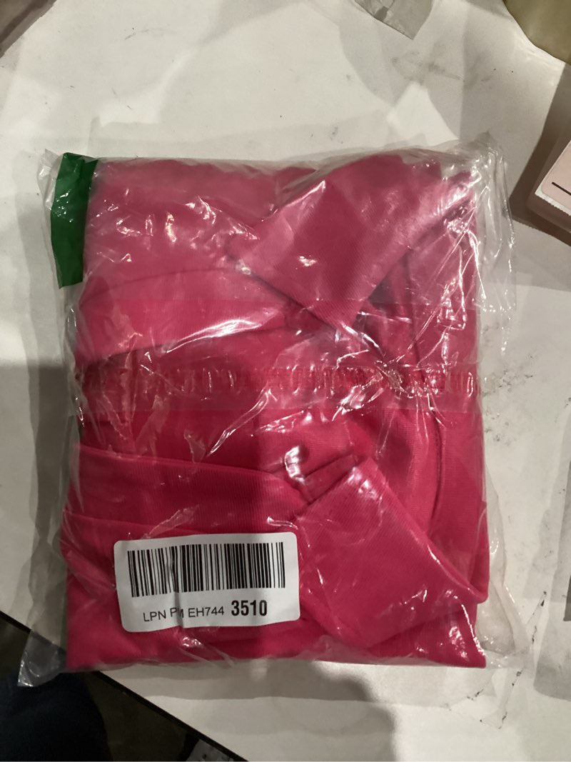 Condition photo showing New/Like New for Cicy Bell Womens Summer Mini Dress Cap Sleeve Collared V Neck Casual Ribbed A Line T Shirt Dresses Rose Red Medium