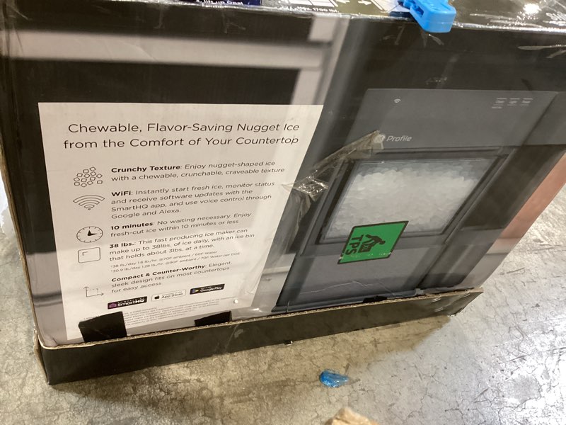Condition photo showing Good Condition for ge profile opal 2.0 xl with 1 gallon tank, chewable crunchable countertop nugget ice maker, scoop included, 38 lbs in 24 hours, pellet ice machine with wifi & smart connected, stainless steel