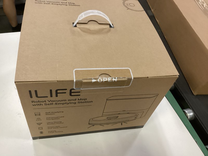 Condition photo showing New/Like New for ilife a12 pro robot vacuum and mop combo, self emptying station for 60 days, lidar navigation, home mapping, no-go zones, 2.4g wifi/app/alexa/remote control, for hard floors, 110v