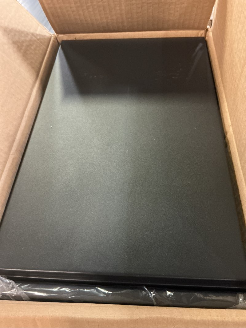 Condition photo showing Good Condition for opnice desk organizers and accessories, dual monitor stand riser with drawer and 2 pen holders, desk shelf metal computer racks for office workspace organizers, desktop organization (black metal)