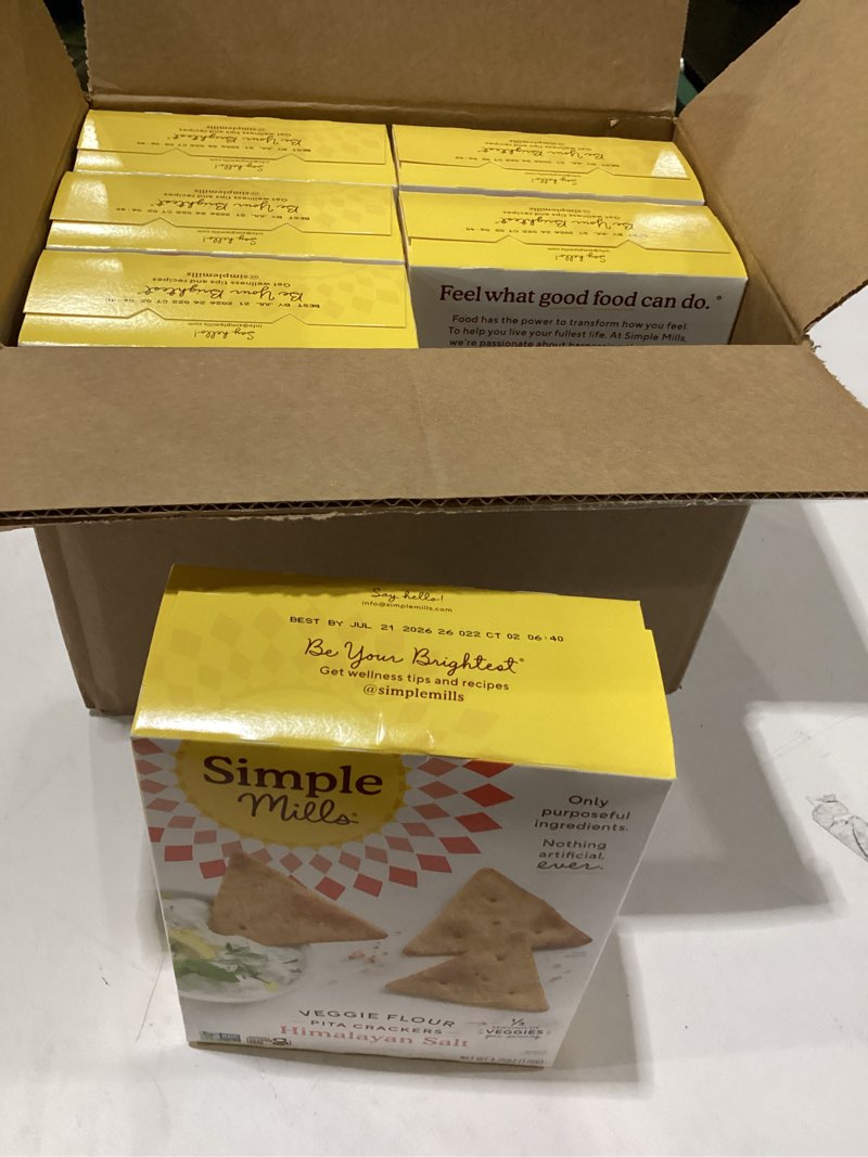 Condition photo showing Good Condition for simple mills veggie pita crackers, himalayan salt - gluten free, vegan, healthy snacks, paleo friendly, 4.25 ounce (pack of 1) himalayan salt 4.25 ounce (pack of 1)