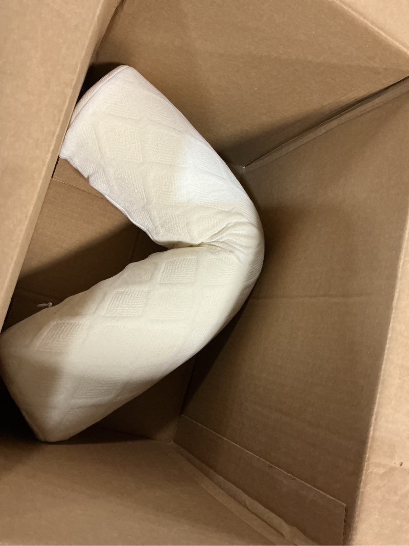 Condition photo showing Good Condition for cozyhealth cervical roll pillow, medium soft memory foam neck round pillow cylinder bolster pillow for sleeping, round neck support for bed, legs, back and yoga (white, medium - 3.9" h) white medium - 3.9" h