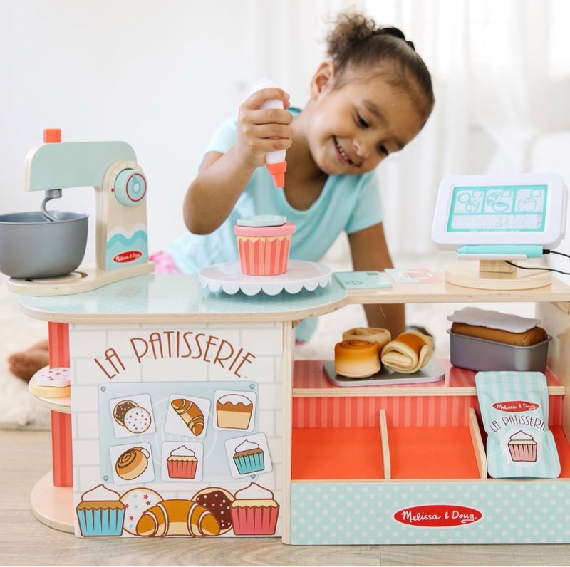 melissa & doug wooden la patisserie bakery (39 pieces) - fsc certified multi