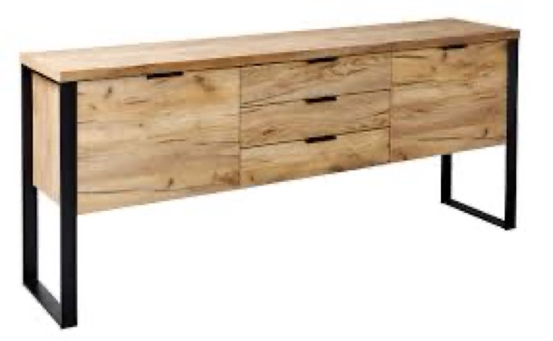 Amazon Brand - Movian Ems - Sideboard with 2 Doors and 3 Drawers, 180 x 39.5 x 76.2 cm, Core Oak Effect, 47SB15