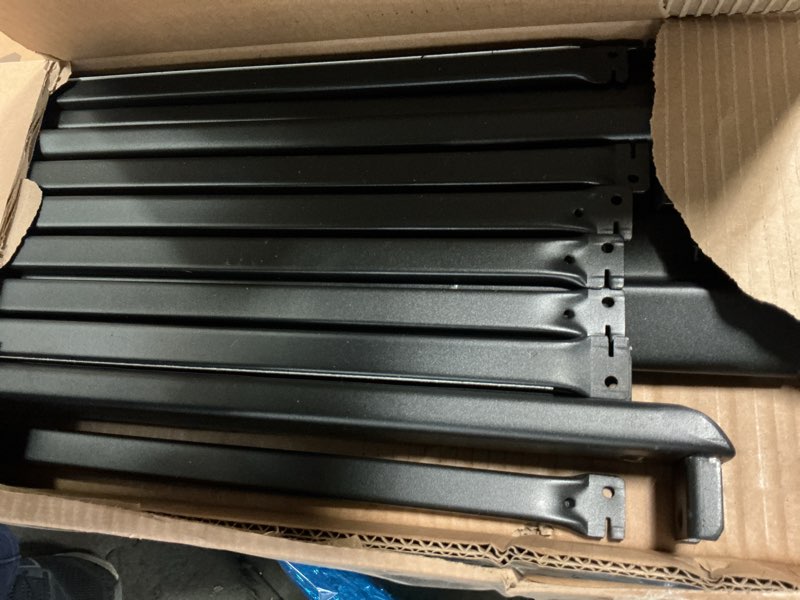 Condition photo showing As Is for ZINUS King Quick Lock Bunkie Board, Box Spring & Bed Slat Replacement, Metal Frame with Steel Slats, Easy Assembly Black King