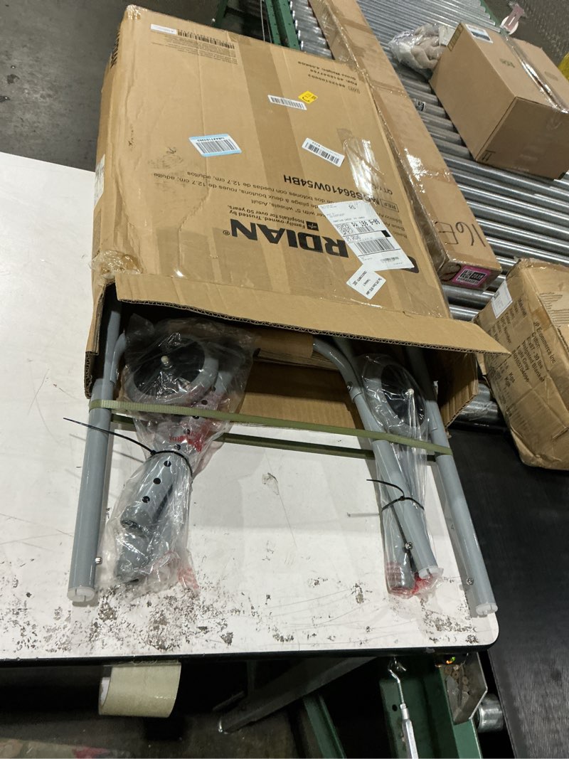 Condition photo showing New/Like New for medline lightweight folding walkers for seniors, adults with 5” wheels, steel frame supports up to 400 lbs.