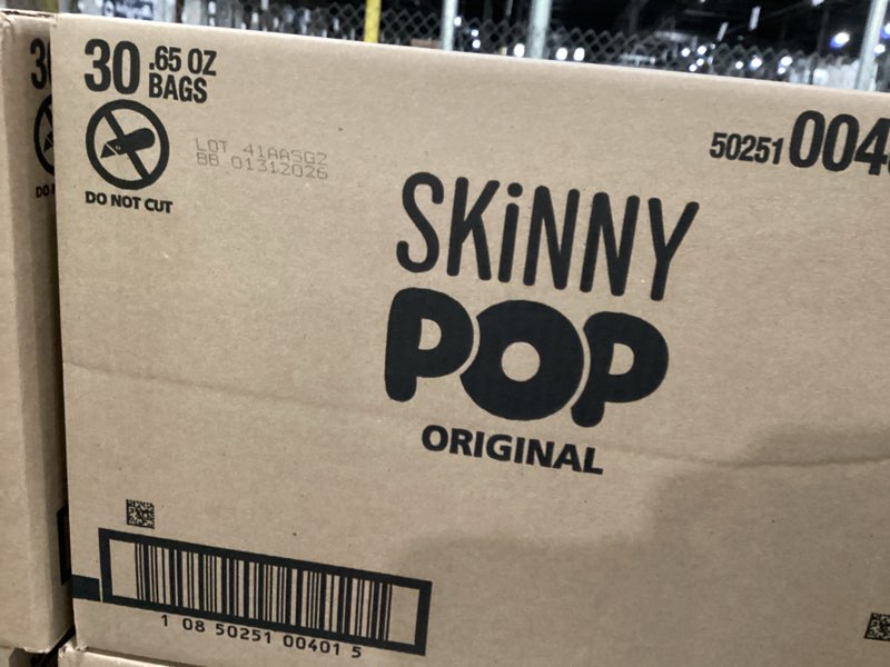 Condition photo showing Good Condition for SkinnyPop Popcorn, Original, Whole Grain, Dairy-Free Snack, 0.65oz Bags (30ct)