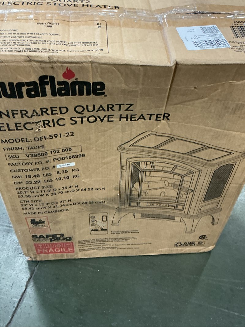 Condition photo showing New/Like New for duraflame Infrared Quartz Electric Stove Heater - DFI-591-22 - Taupe