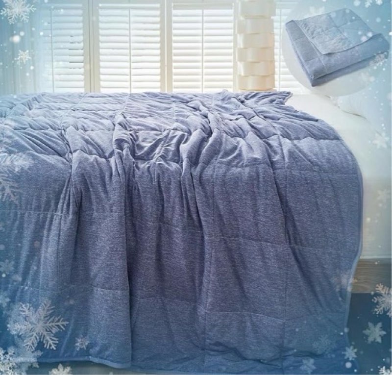 Cooling Coverlet Blanket Set for Hot Sleepers,Ultra-Soft Lightweight Microfiber Quilt,Cool Breathabl