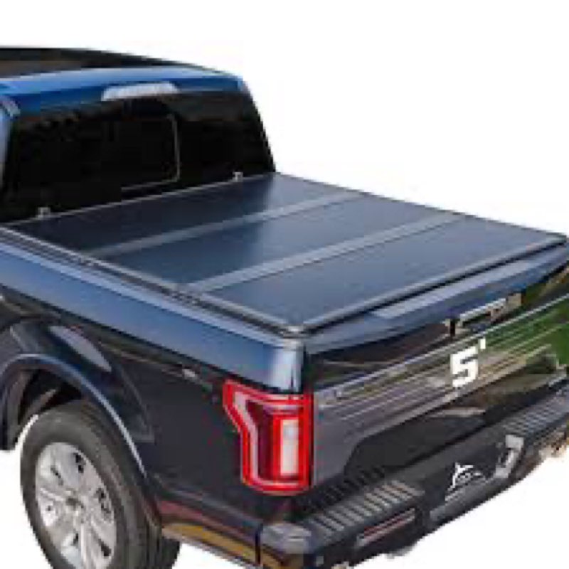 Hard Folding Truck Bed Tonneau Cover Compatible with Toyota Tacoma 2016-2025 5 ft Short Box w/or w/o Deck Rail System, Tri Fold Style