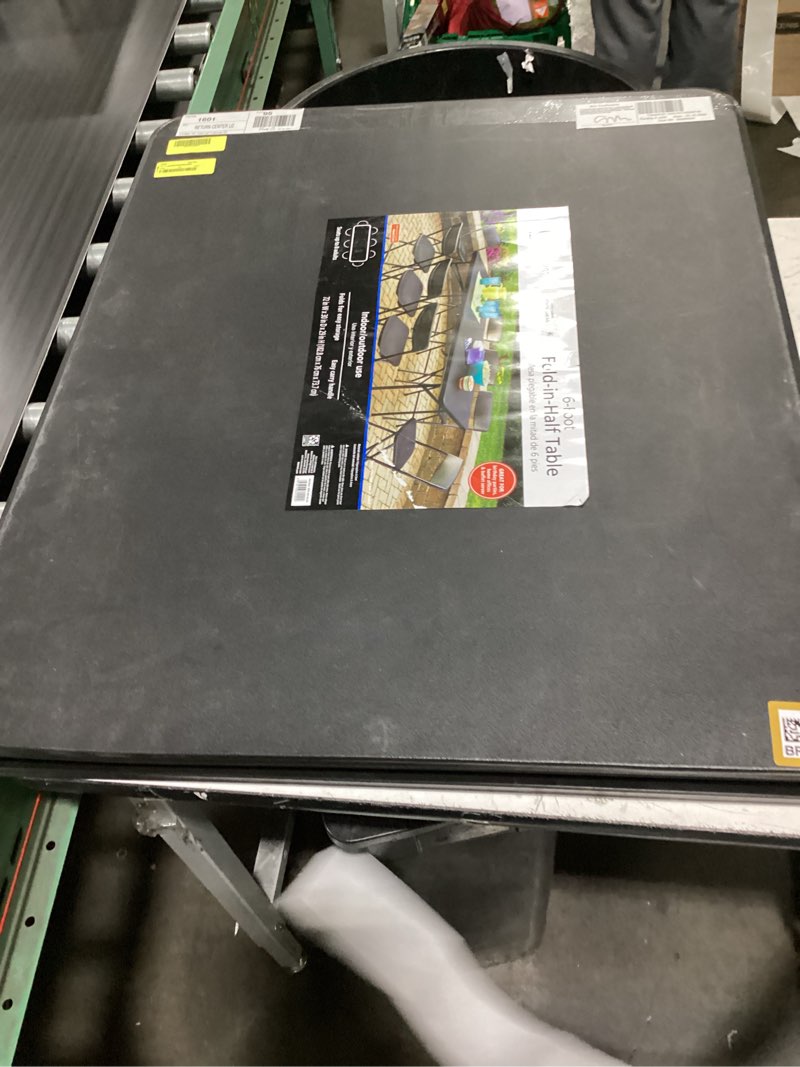 Condition photo showing Good Condition for mainstays 6 foot bi-fold plastic folding table, black